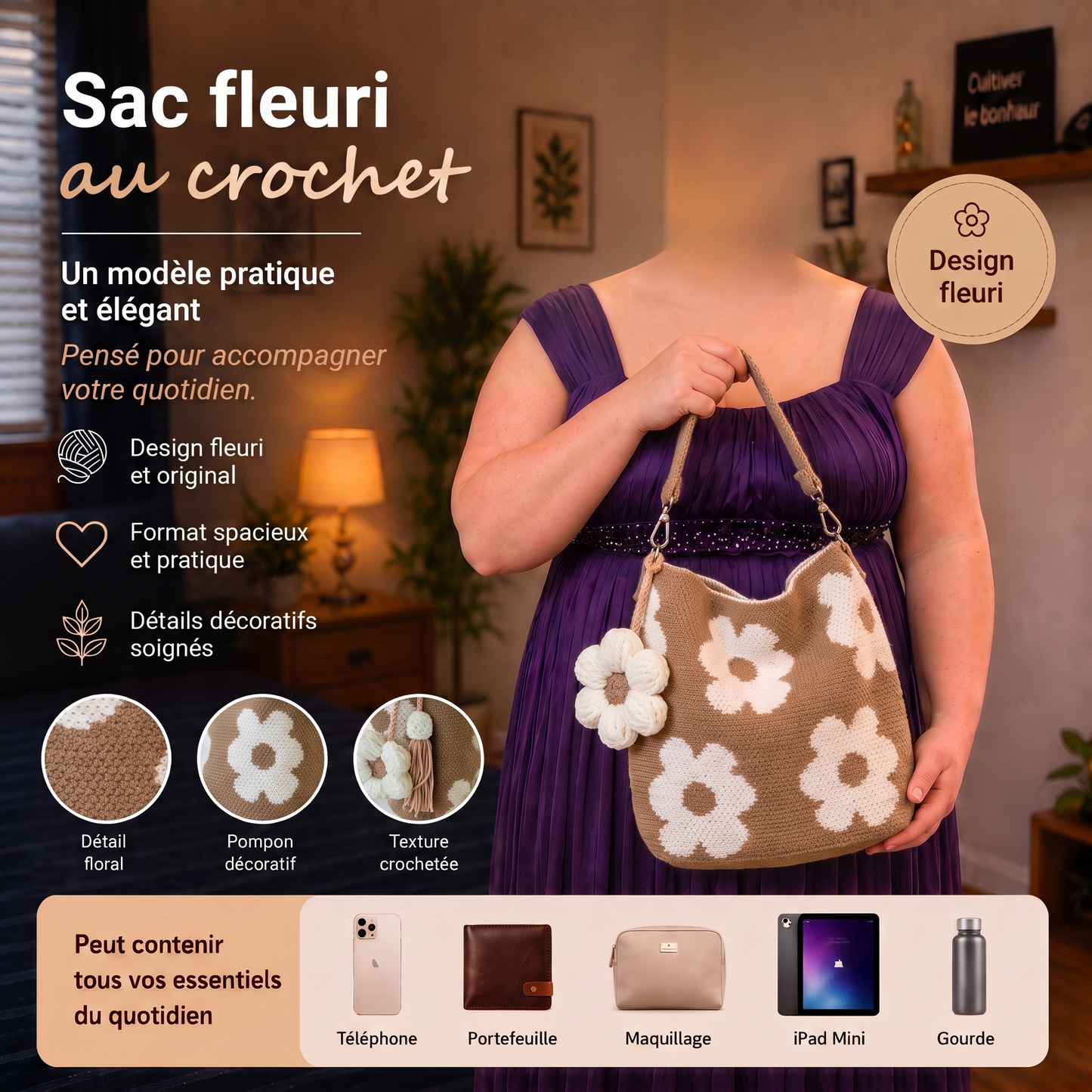 Sac avec fleurs